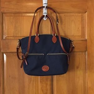 Dooney and Bourke Large Pocket Satchel in Blue
